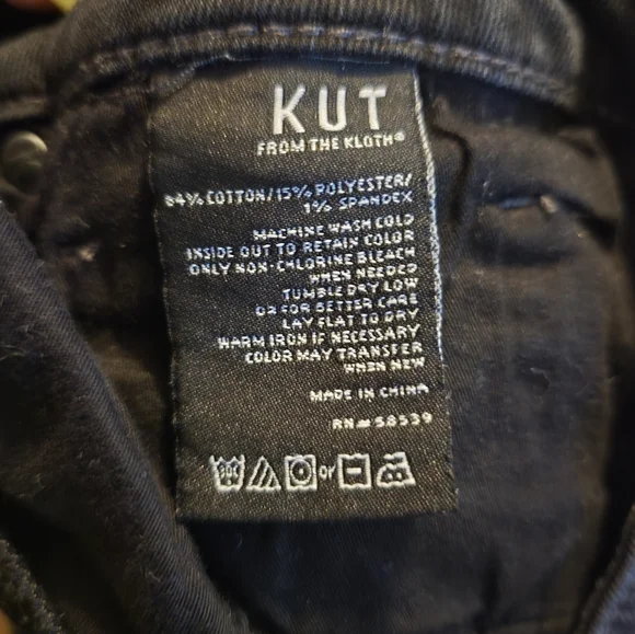 KUT From The Cloth Donna Ankle Skinny Raw Hem Black Size 10 - Picture 7 of 7